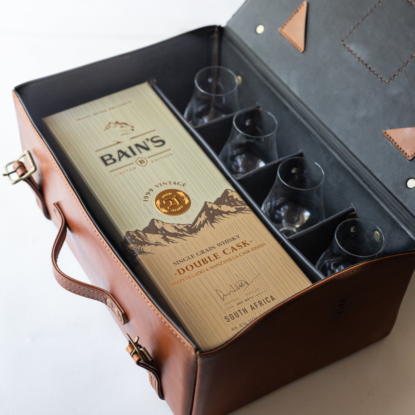 JSD Leather Whisky Case