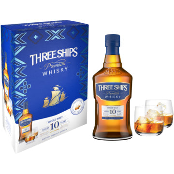 Three Ships Whisky 10YO Single Malt 2006 Vintage & 2 Glass Giftset